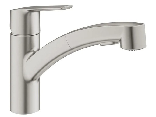 [90207595 1270696] GROHE Küchenarmatur Start 1/2″, Supersteel, herausziehbar