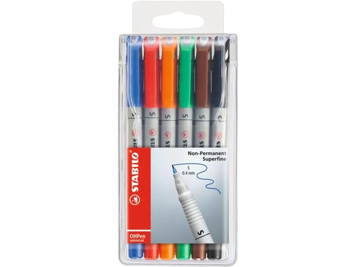 [90032595 1084147] STABILO Folienstift OHPen universal S 6 Stück Mehrfarbig
