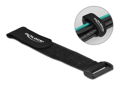 [90032612 1214436] Delock Klettkabelbinder Schwarz 190 mm x 25 mm 5 Stück