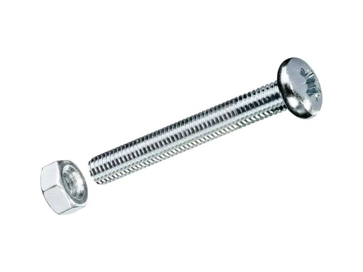[90207964 1287663] Krafter Metrische Schrauben M 5 x 10 mm, mit Muttern, Stahl, 8 Stück