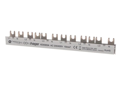 [90032629 889147] Hager Kammschiene 12M 63A (1PN)x6 QB