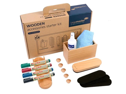 [90208103 1294114] Legamaster Starterkit Whiteboard Zubehörset Wooden 17-teilig, aus Holz