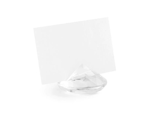 [90208433 1279922] Partydeco Tischkarte Halter Diamanten 4 cm, 10 Stück, Transparent