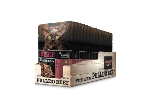[90208531 1294562] Leonardo Cat Food Nassfutter Rind &amp; Pulled Beef, 16 x 70 g