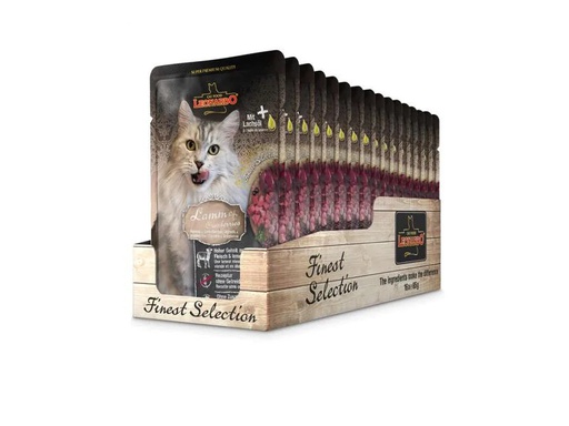 [90208535 1294556] Leonardo Cat Food Nassfutter Lamm &amp; Cranberries, 16 x 85 g