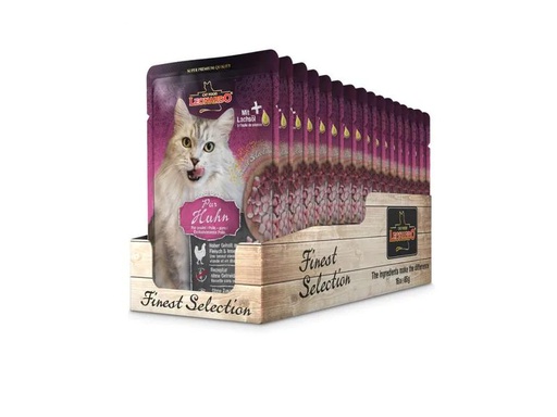 [90208545 1294548] Leonardo Cat Food Nassfutter Huhn Pur, 16 x 85 g