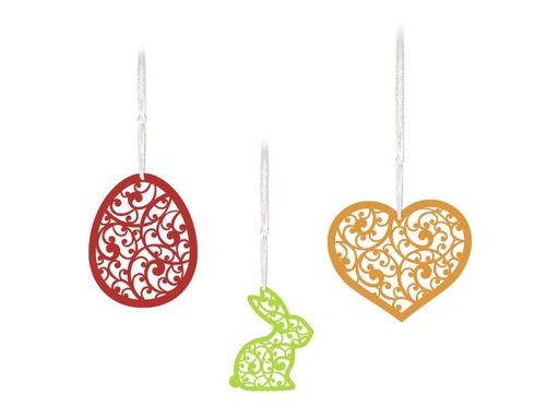 [90208587 704411] URSUS Osterbastelset Intensiv 6 Blatt in 6 Farben, 45 Laserteile
