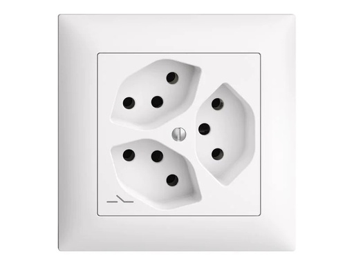 [90209061 1289747] Feller EDIZIOdue UP-Steckdosen EDIZIOdue, 3xT13, Weiss Komplettset mit Rahmen