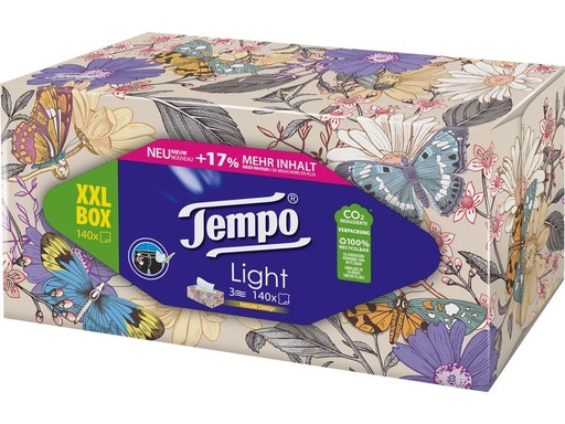 [90209063 1298406] Tempo Taschentücher-Box XXL Light 3-lagig 140 Stück