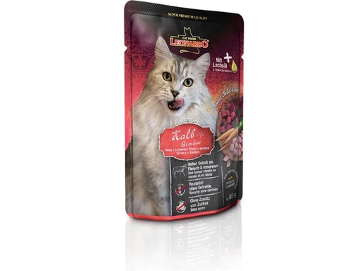 [90209086 1294497] Leonardo Cat Food Nassfutter Kalb &amp; Gemüse, 85 g