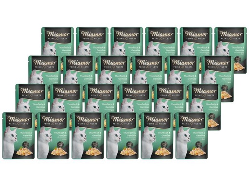 [90209091 1305067] Miamor Nassfutter Feine Filets Thun &amp; Gemüse in Gelée, 24 x 100 g