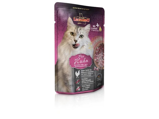 [90209094 1294488] Leonardo Cat Food Nassfutter Huhn Pur, 85 g