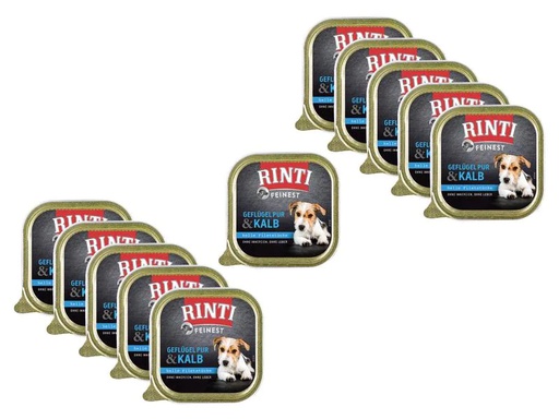 [90209098 1304985] Rinti Nassfutter Feinest Geflügel Pur &amp; Kalb, 11 x 150 g