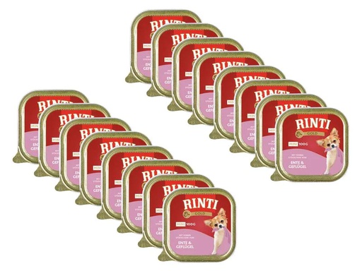 [90209101 1304994] Rinti Nassfutter Gold Mini Ente &amp; Geflügel, 16 x 100 g