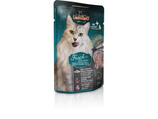 [90209115 1294490] Leonardo Cat Food Nassfutter Fisch &amp; Shrimps, 85 g