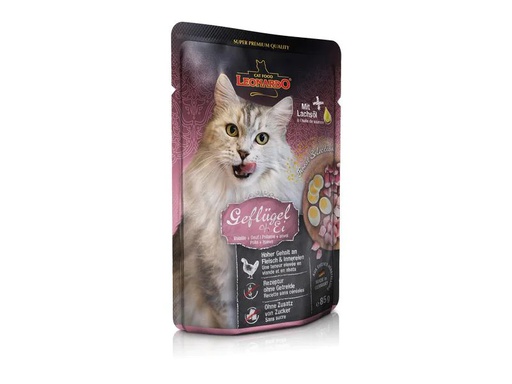 [90209119 1294493] Leonardo Cat Food Nassfutter Geflügel &amp; Ei, 85 g