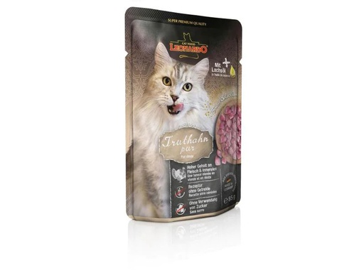 [90209123 1294498] Leonardo Cat Food Nassfutter Truthahn Pur, 85 g