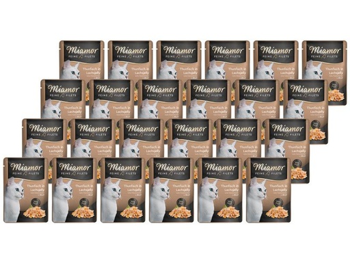 [90209150 1305068] Miamor Nassfutter Feine Filets Thun in Lachs-Gelée, 24 x 100 g