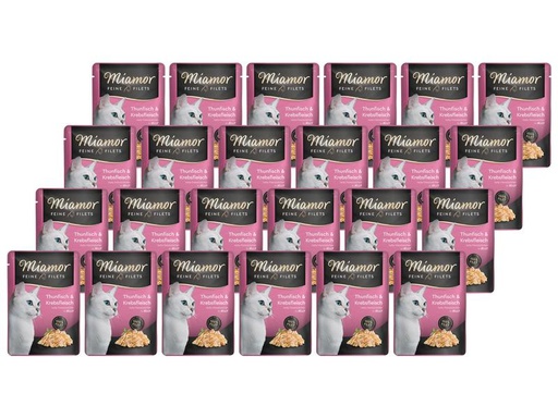 [90209158 1305065] Miamor Nassfutter Feine Filets Thun &amp; Krebs in Gelée, 24 x 100 g