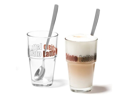 [90032988 554627] Leonardo Latte Macchiato Becher 410 ml, 2 Stück, Transparent