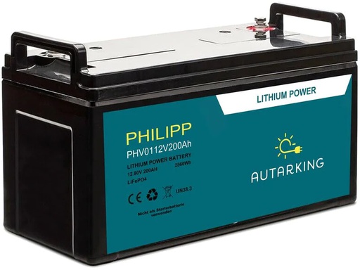 [90209583 1307269] Autarking Batterie Philipp LiFePO4, 12.8 V 200 Ah mit App