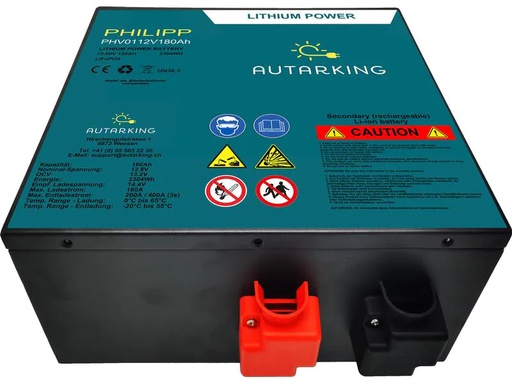 [90209637 1307268] Autarking Batterie Philipp LiFePO4, 12.8 V 180 Ah mit App