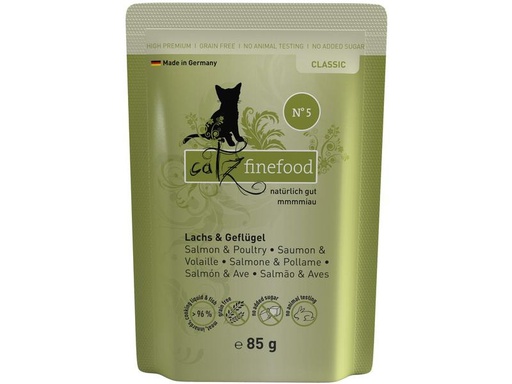 [90209684 1293269] catz finefood Nassfutter No.05 Lachs &amp; Geflügel, 85 g