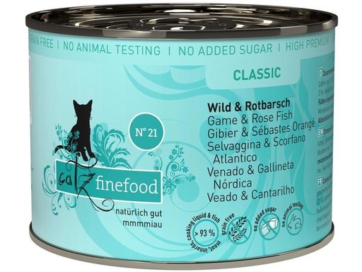 [90209698 1293286] catz finefood Nassfutter No.21 Wild &amp; Rotbarsch, 200 g