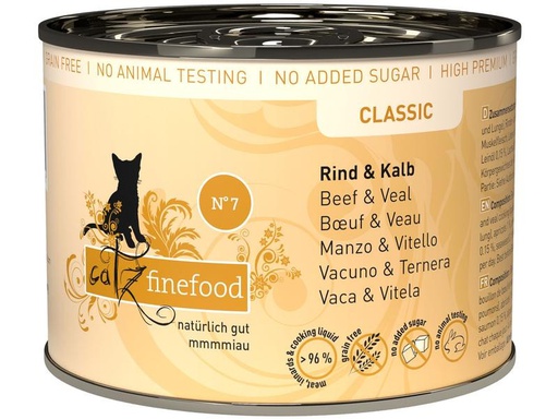 [90209720 1293272] catz finefood Nassfutter No.07 Rind &amp; Kalb, 200 g