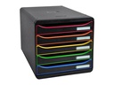 Biella Schubladenbox BIG-BOX PLUS A4+ Schwarz/Mehrfarbig