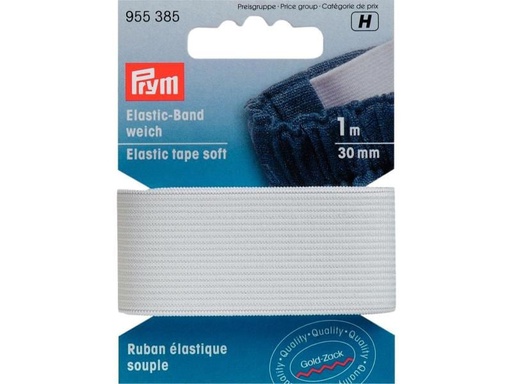 [90033141 1088085] Prym Elastikband 30 mm, Weiss