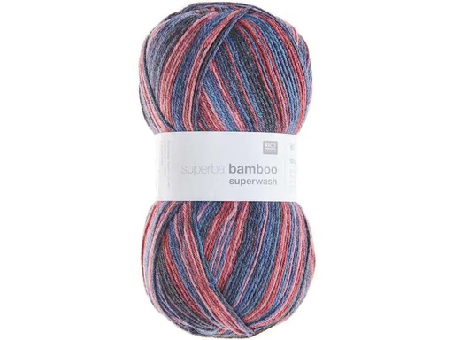 [90033195 1156811] Rico Design Wolle Bamboo für Socken 4-fädig, 100 g, Petrol Beere