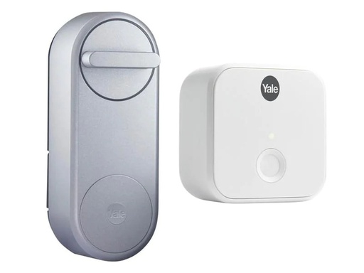 [90210215 1304661] Yale Linus Smart Lock, Silber EU, inkl. Bridge
