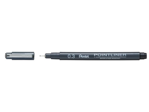 [90210225 1292856] pentel Fineliner Pigment POINTLINER 0.3 mm, Schwarz