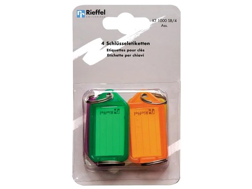 [90210228 1303142] Robert Rieffel Schlüsselanhänger 3.8 x 2.2 mm, 4 Stück, Mehrfarbig
