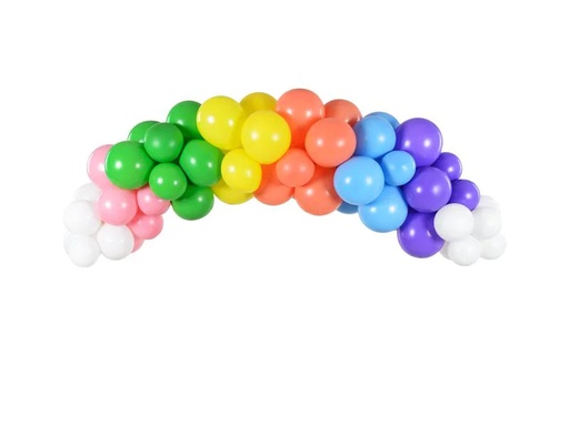 [90210777 1269829] Partydeco Luftballon Girlande Regenbogenfarbig 2 m, 60 Ballons