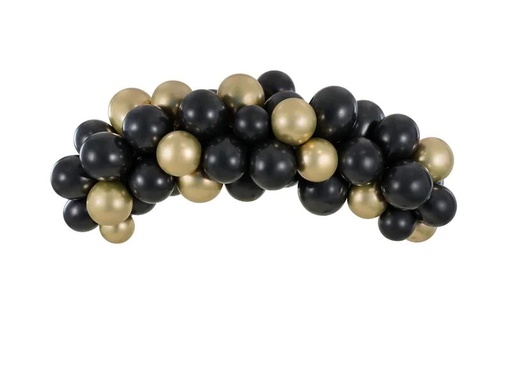 [90210813 1269827] Partydeco Luftballon Girlande Schwarz-Gold 2 m, 60 Ballons