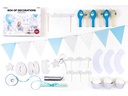 Partydeco Partyset 1st Birthday silber 9-teilig, Silber, Blau