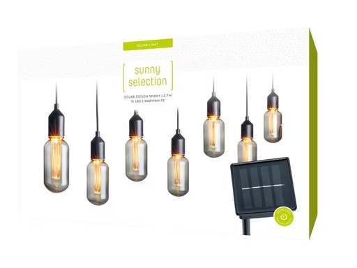 [90210883 1304530] STT Lichterkette Solar Edison, 10 LEDs, 2.7m, Smoky