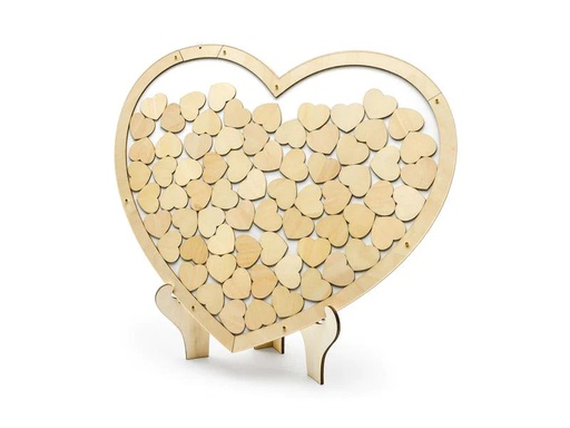 [90210885 1279998] Partydeco Hochzeitsaccessoire Herz aus Holz 44 x 37.5 cm, Braun