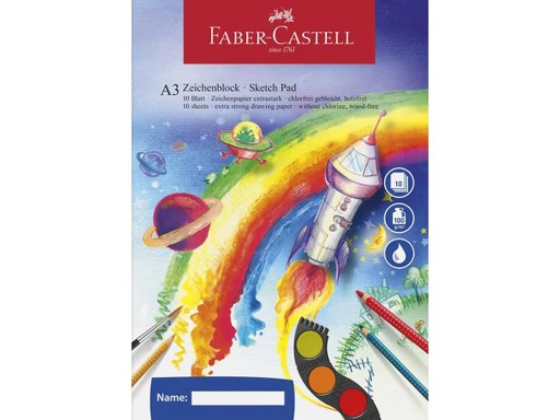 [90033338 1036362] Faber-Castell Zeichenblock A3 10 Blatt
