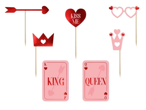 [90211043 1310362] Partydeco Partyaccessoire Love is in the Air 7-teilig, Pink/Rot