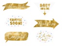 Partydeco Partyaccessoire Baby Shower 6-teilig, Gold