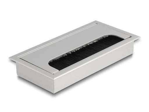 [90211162 1306848] Delock Einbaurahmen für Tisch mit Bürste 160x80x28mm, Silber