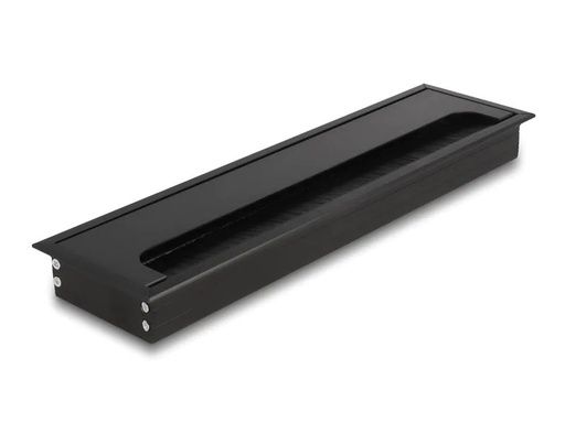 [90211230 1306840] Delock Einbaurahmen für Tisch mit Bürste 300x80x28mm, Schwarz