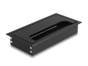 Delock Einbaurahmen für Tisch mit Bürste 160x80x28mm, Schwarz