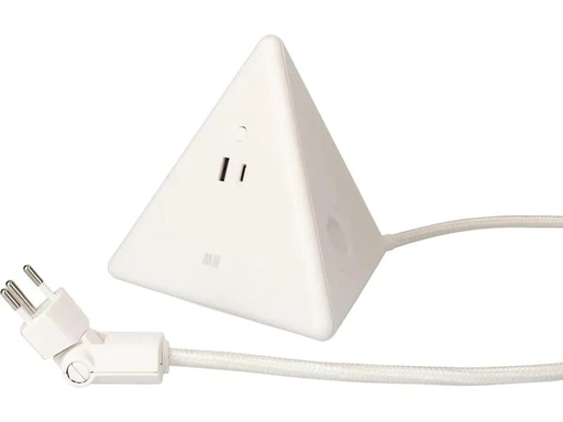 [90211279 1314946] Max Hauri Steckdosenleiste Pyramide, Weiss 2x T13, USB A+C 18W