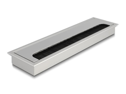 [90211289 1306847] Delock Einbaurahmen für Tisch mit Bürste 280x80x28mm, Silber