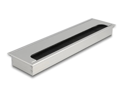 [90211294 1306845] Delock Einbaurahmen für Tisch mit Bürste 300x80x28mm, Silber