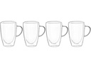 Leonardo Kaffeetasse Duo 400 ml, 4 Stück, Transparent